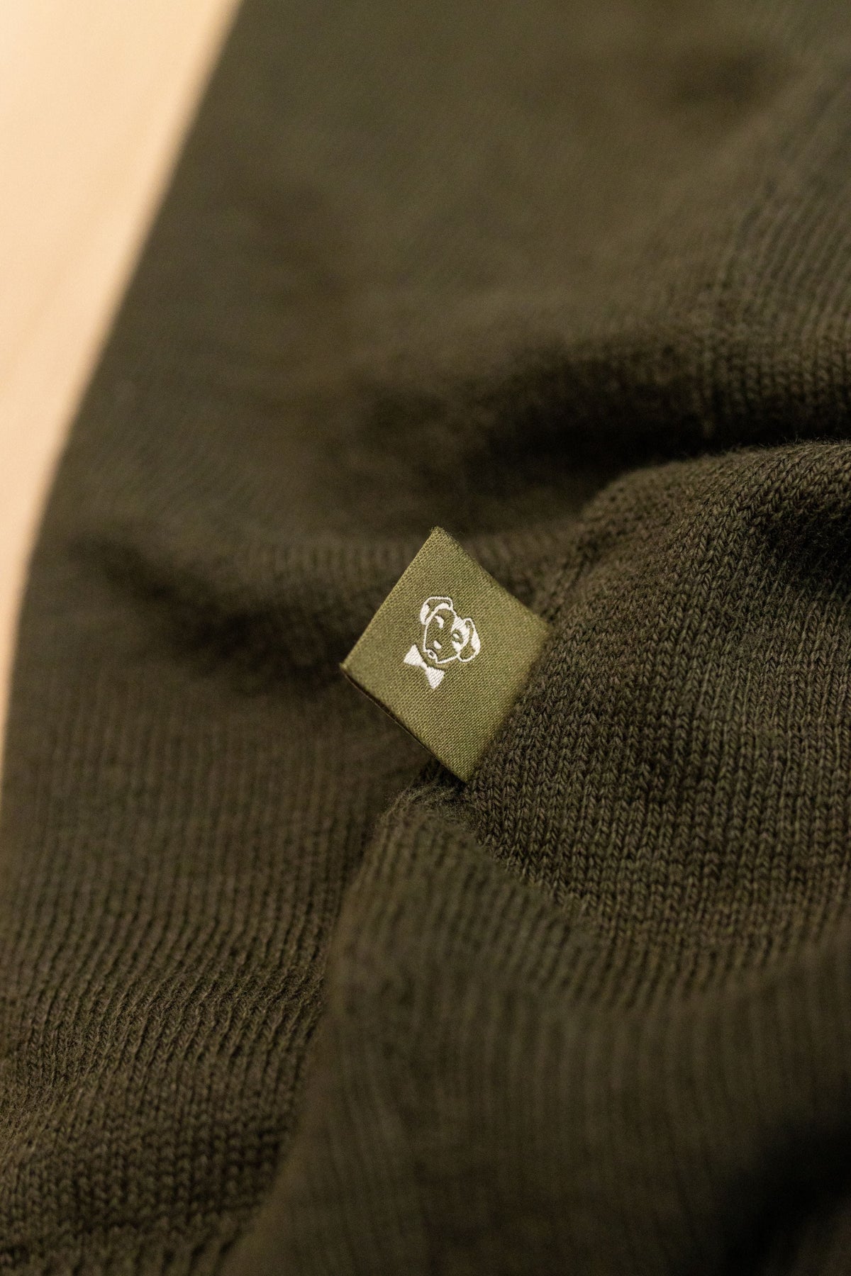 Polera Cuello Polo Tejido Manga Larga Verde Militar