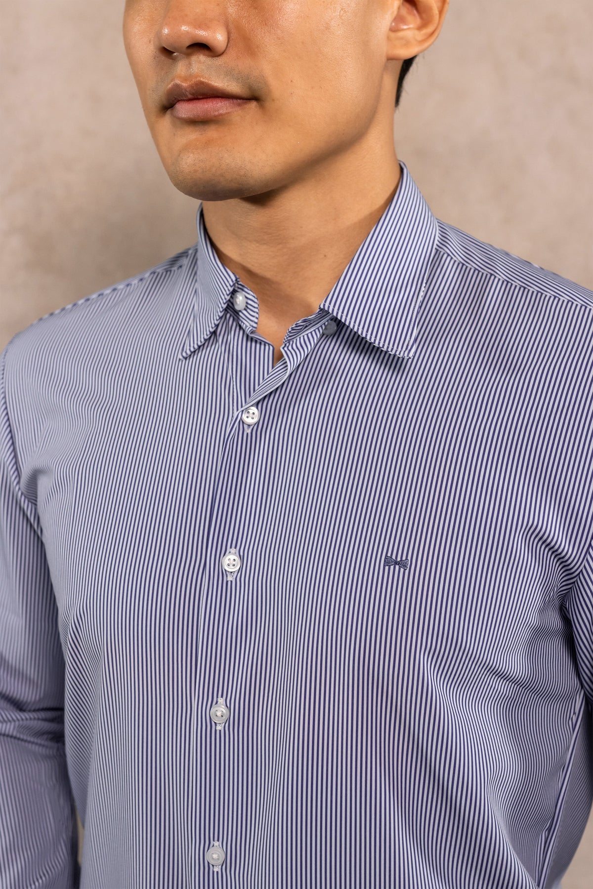 Camisa Performance Antiarrugas Rayas Azul Claro