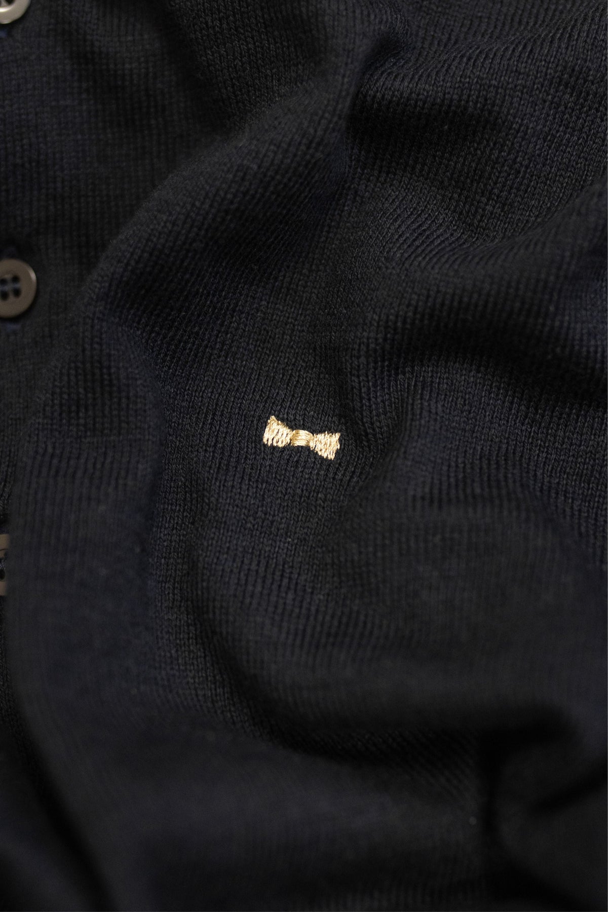 Polera Cuello Polo Tejido Manga Larga Midnight