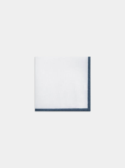 Pañuelo de lino con borde azul