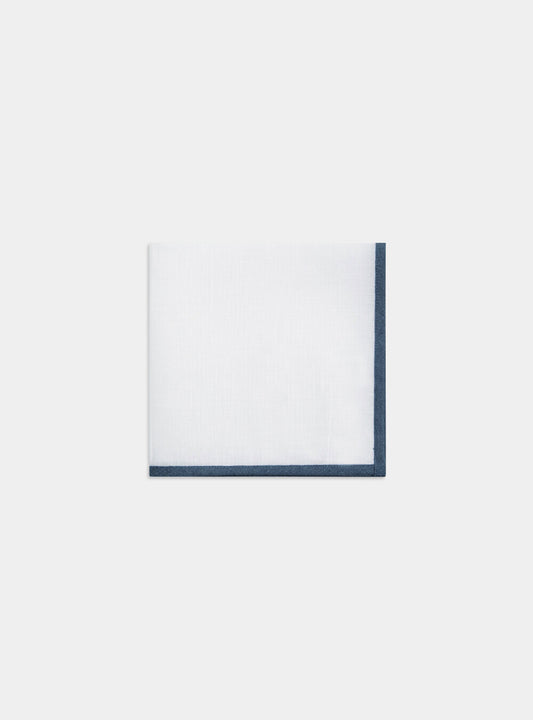 Pañuelo de lino con borde azul