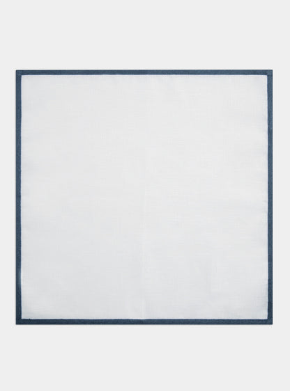Pañuelo de lino con borde azul