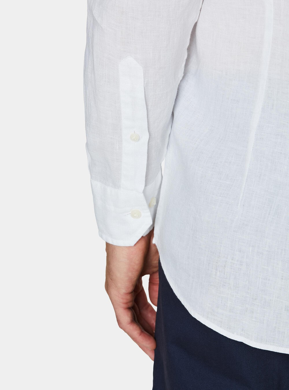 Camisa 100% lino con cuello semifrances