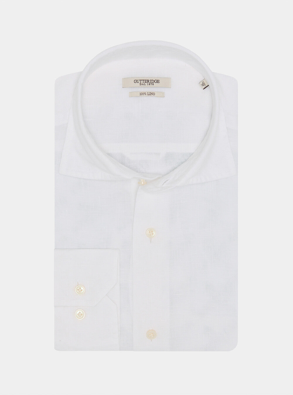 Camisa 100% lino con cuello semifrances