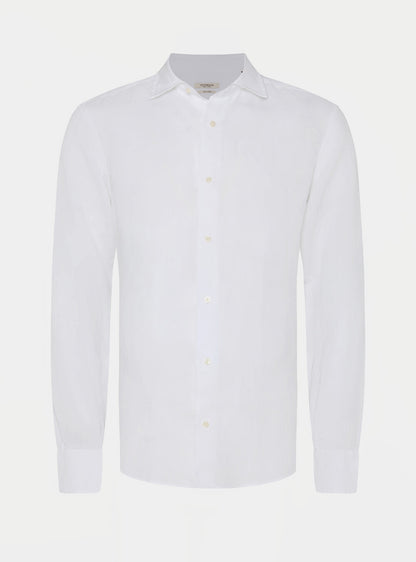 Camisa 100% lino con cuello semifrances