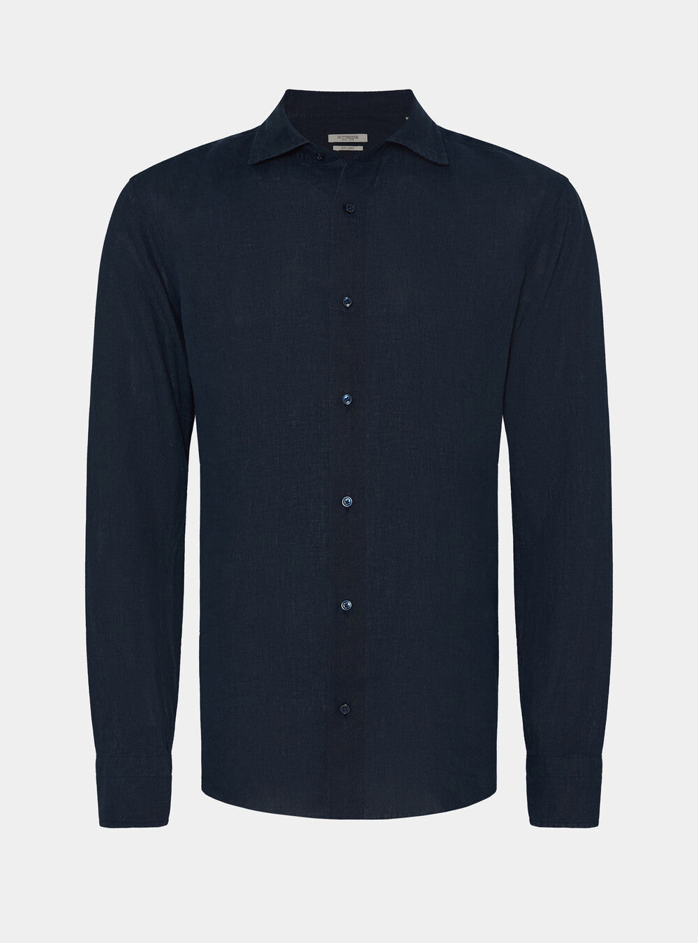 Camisa 100% lino con cuello semifrances