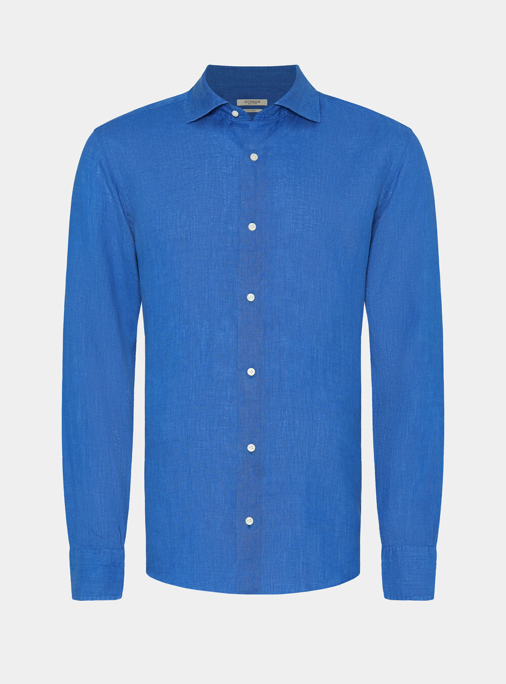 Camisa 100% lino con cuello semifrances