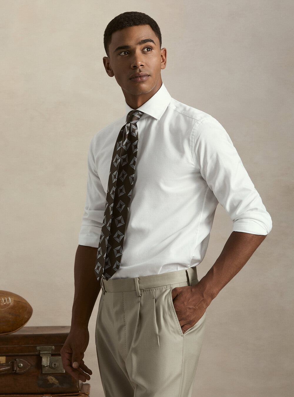 Camisa cuello semifrances oxford de algodón