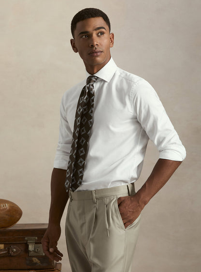 Camisa cuello semifrances oxford de algodón