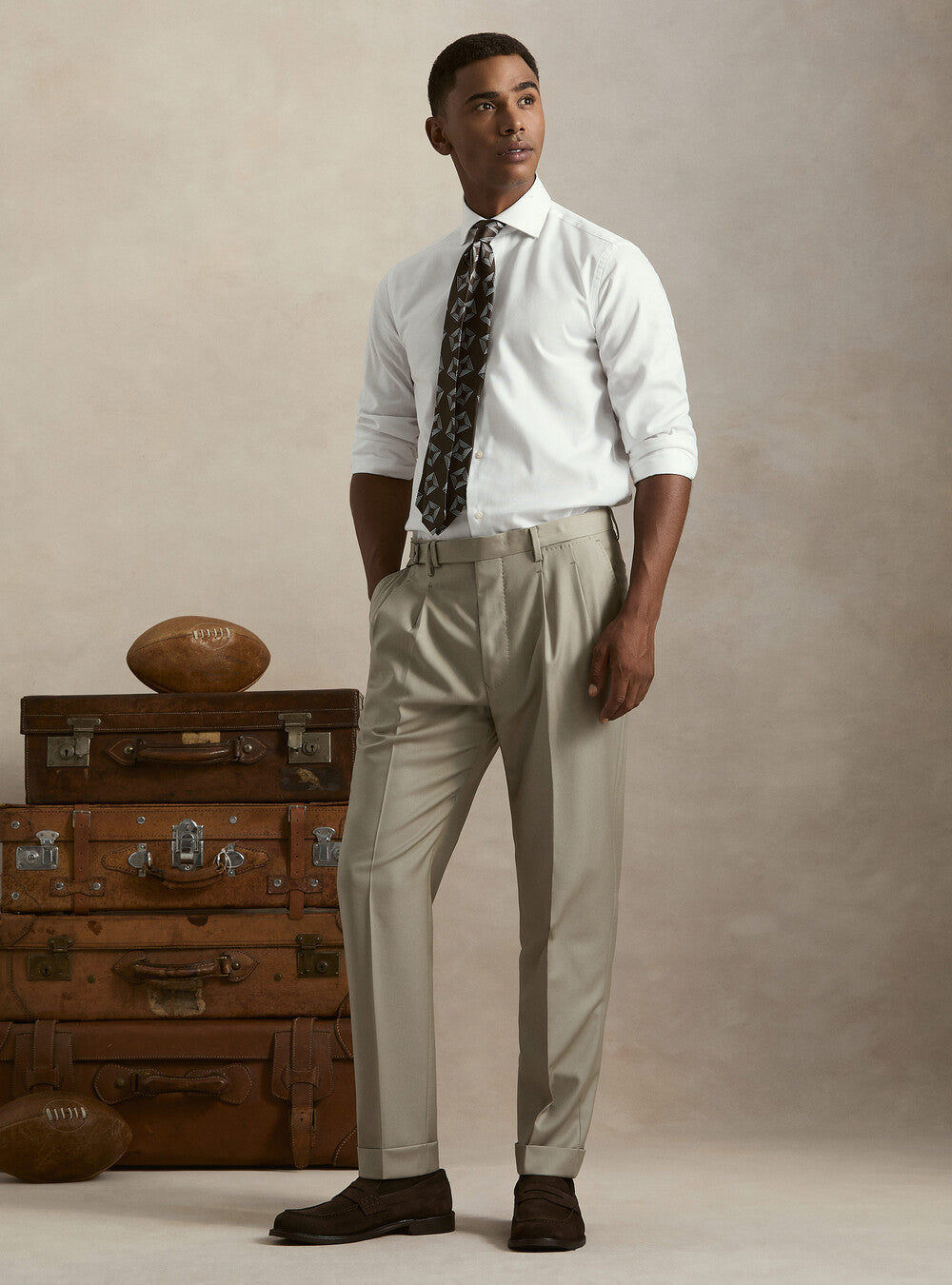 Camisa cuello semifrances oxford de algodón
