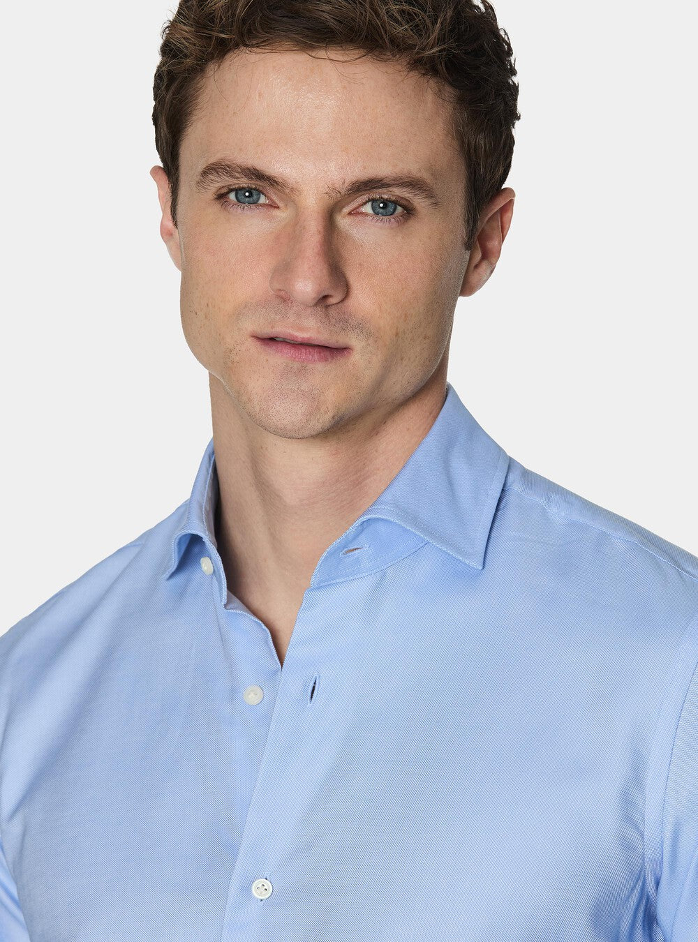 Camisa cuello semifrances oxford de algodón