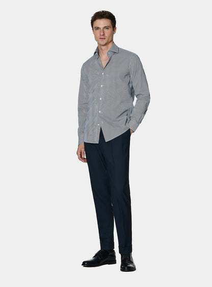 Camisa de rayas de popelín de algodón elástico