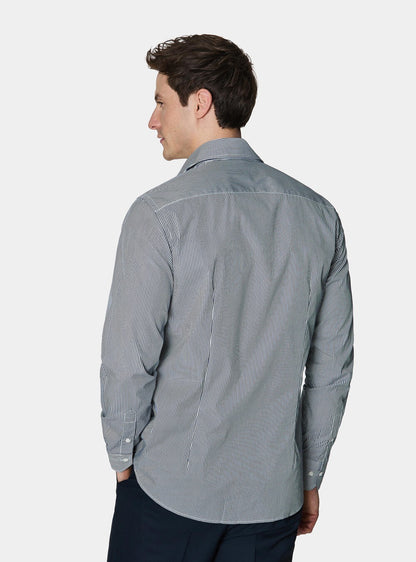 Camisa de rayas de popelín de algodón elástico