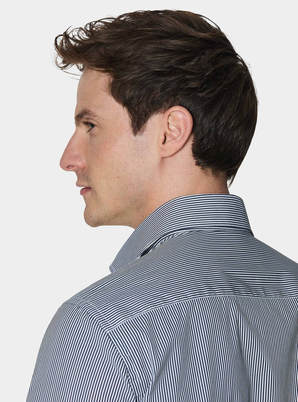 Camisa de rayas de popelín de algodón elástico