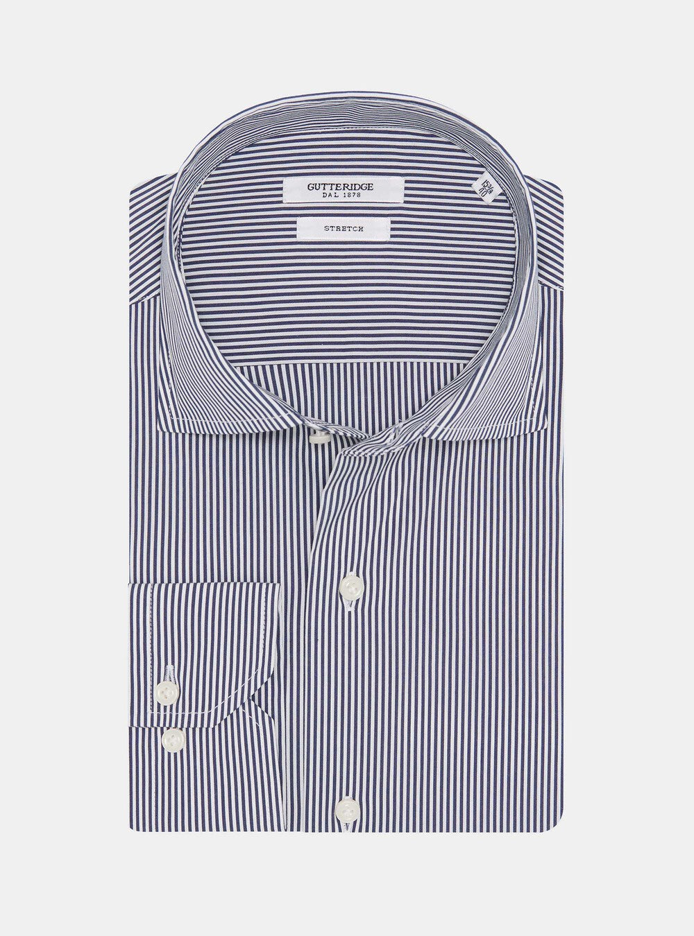 Camisa de rayas de popelín de algodón elástico