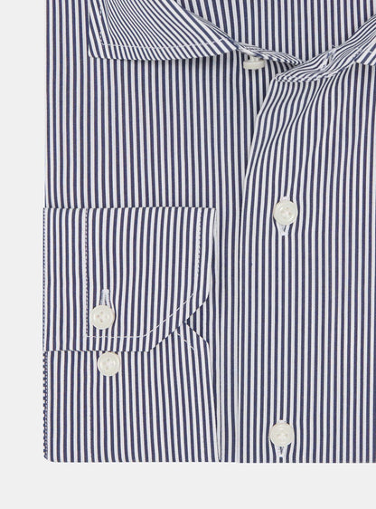 Camisa de rayas de popelín de algodón elástico