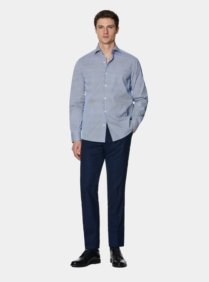 Camisa de rayas de popelín de algodón elástico