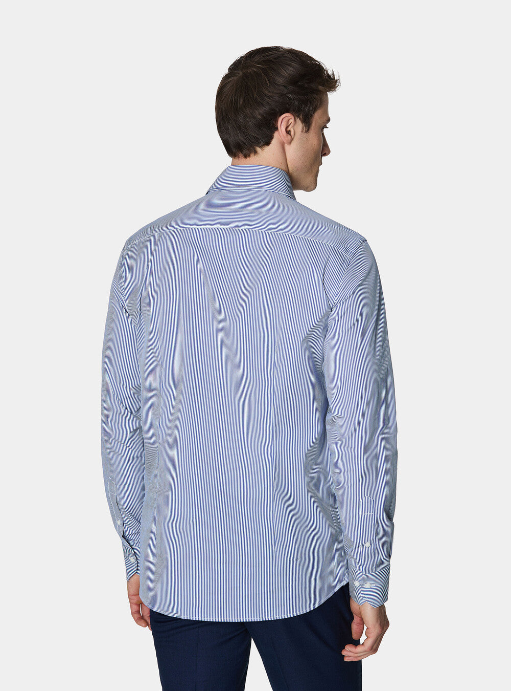 Camisa de rayas de popelín de algodón elástico