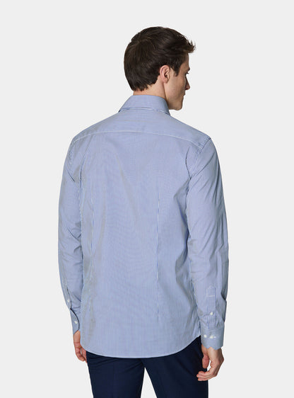 Camisa de rayas de popelín de algodón elástico