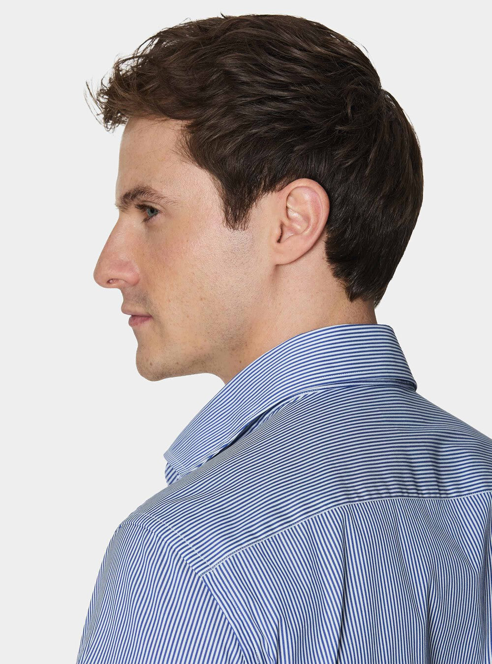 Camisa de rayas de popelín de algodón elástico