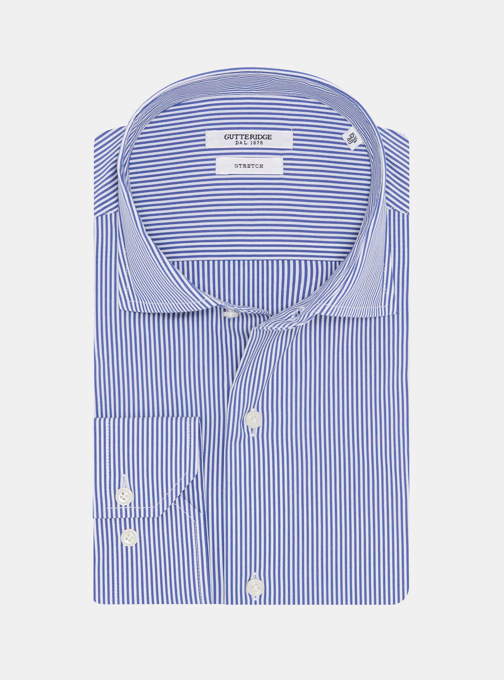 Camisa de rayas de popelín de algodón elástico