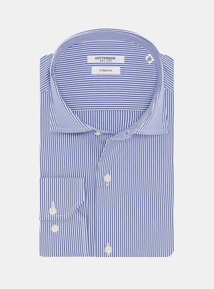 Camisa de rayas de popelín de algodón elástico