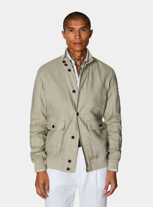 Chaqueta bomber 100% lino