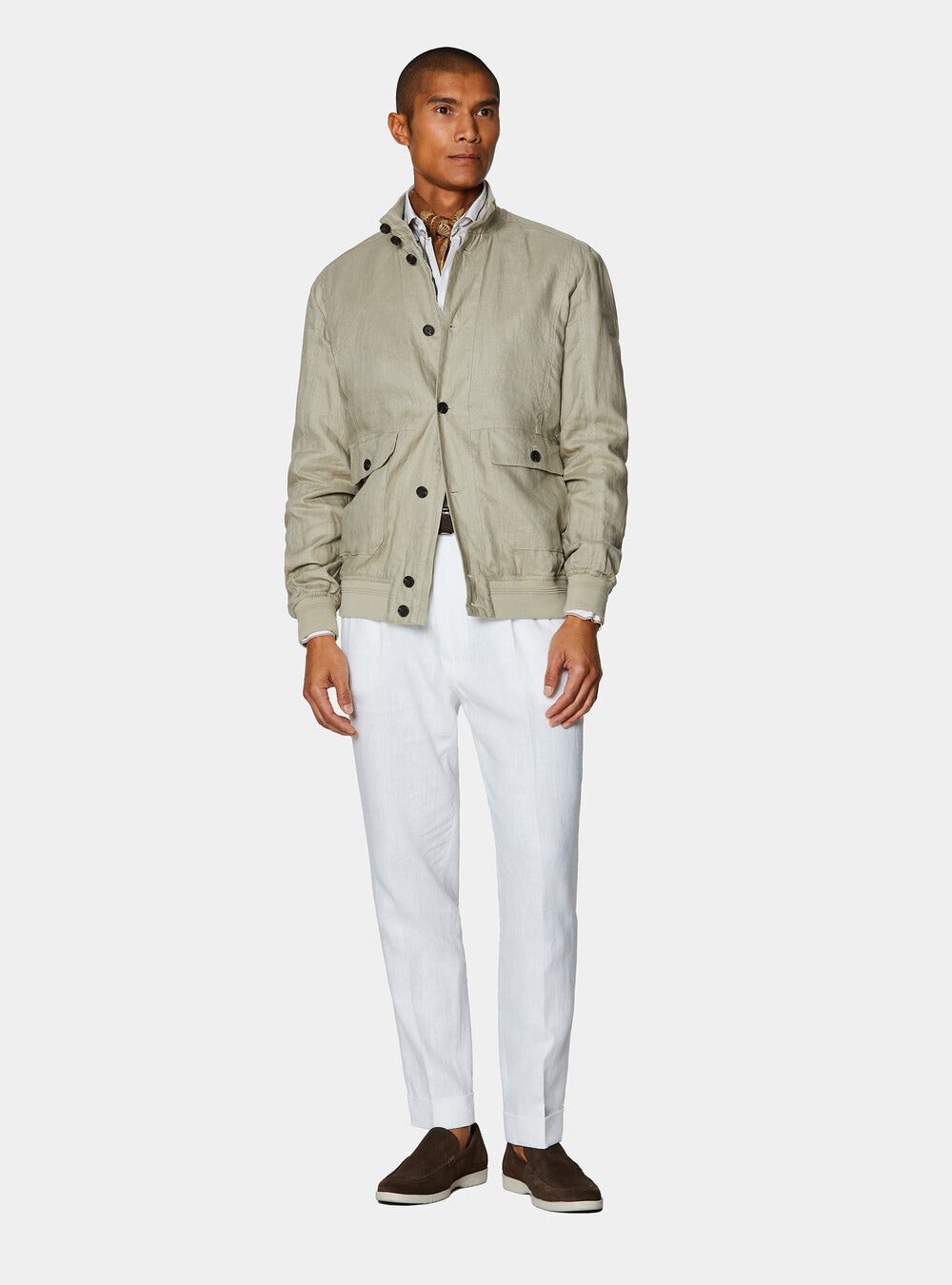 Chaqueta bomber 100% lino