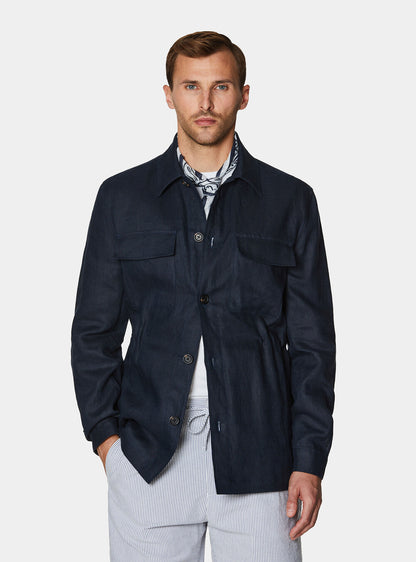Chaqueta 100% lino con cordón ajustable