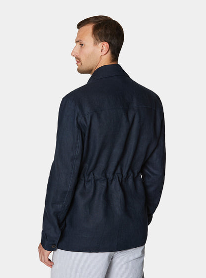 Chaqueta 100% lino con cordón ajustable