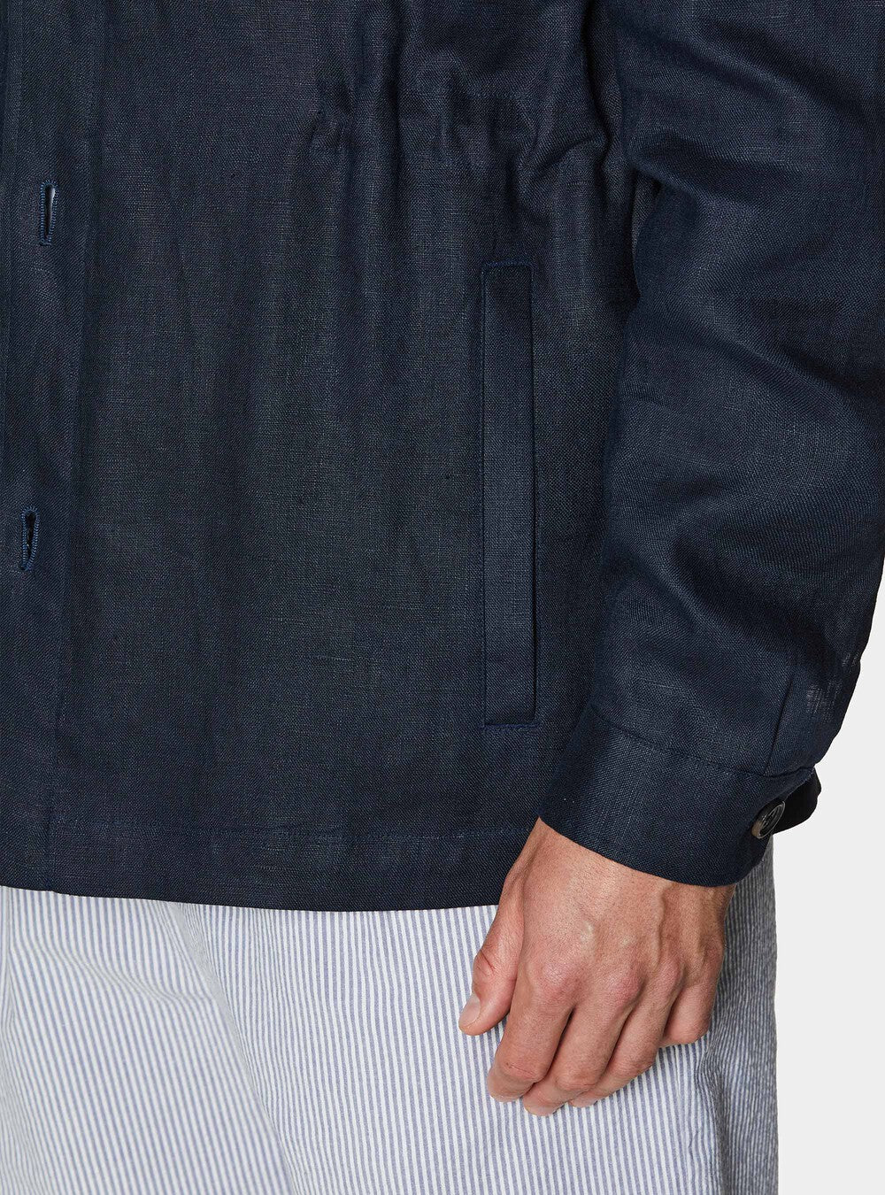 Chaqueta 100% lino con cordón ajustable
