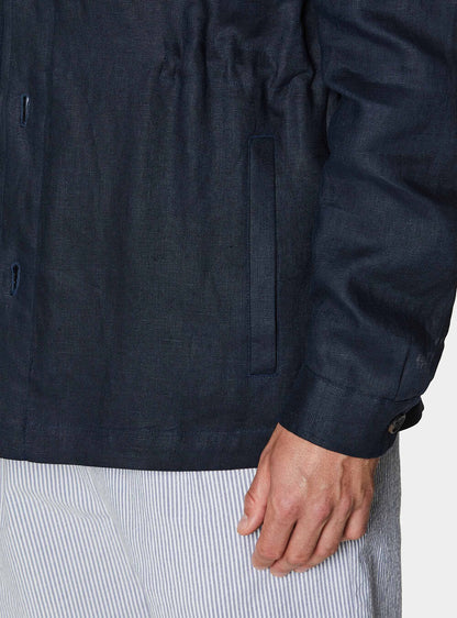 Chaqueta 100% lino con cordón ajustable