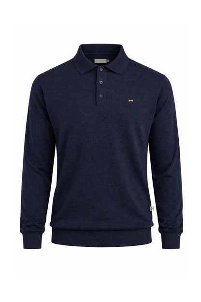 Polera Cuello Polo Tejido Manga Larga Midnight